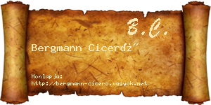 Bergmann Ciceró névjegykártya
